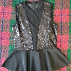 XS black sequin top!